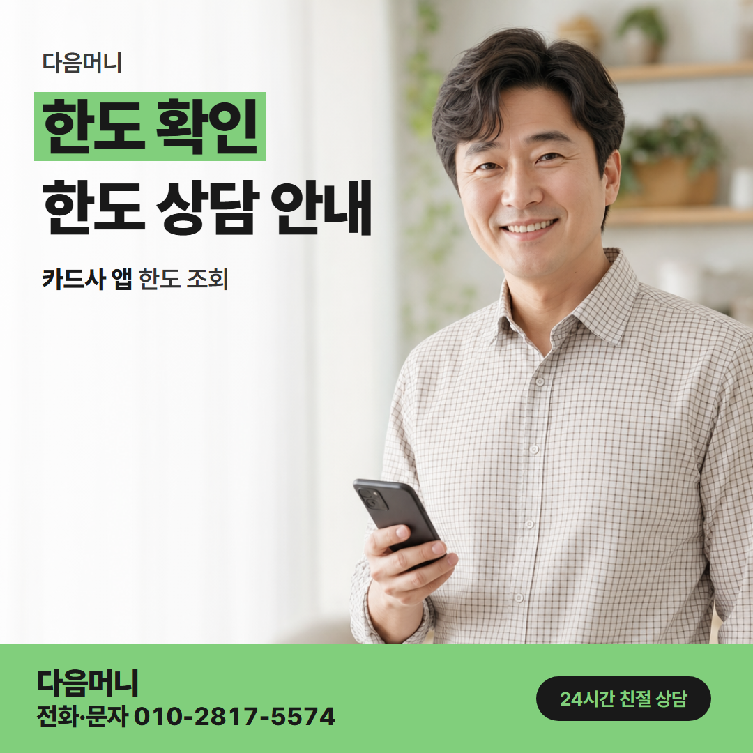 다음머니 신한카드현금화 본인 카드사 앱으로 보는 남은 한도